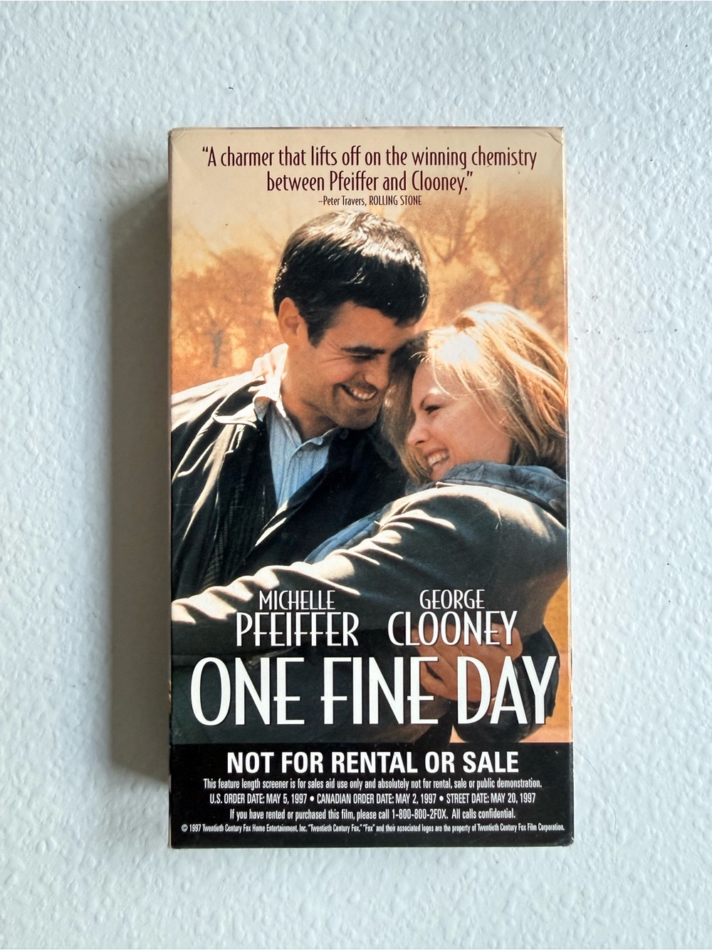 RARE One Fine Day FOX VIDEO VHS Tape Movie 1997 Michelle Pfeiffer George Clooney